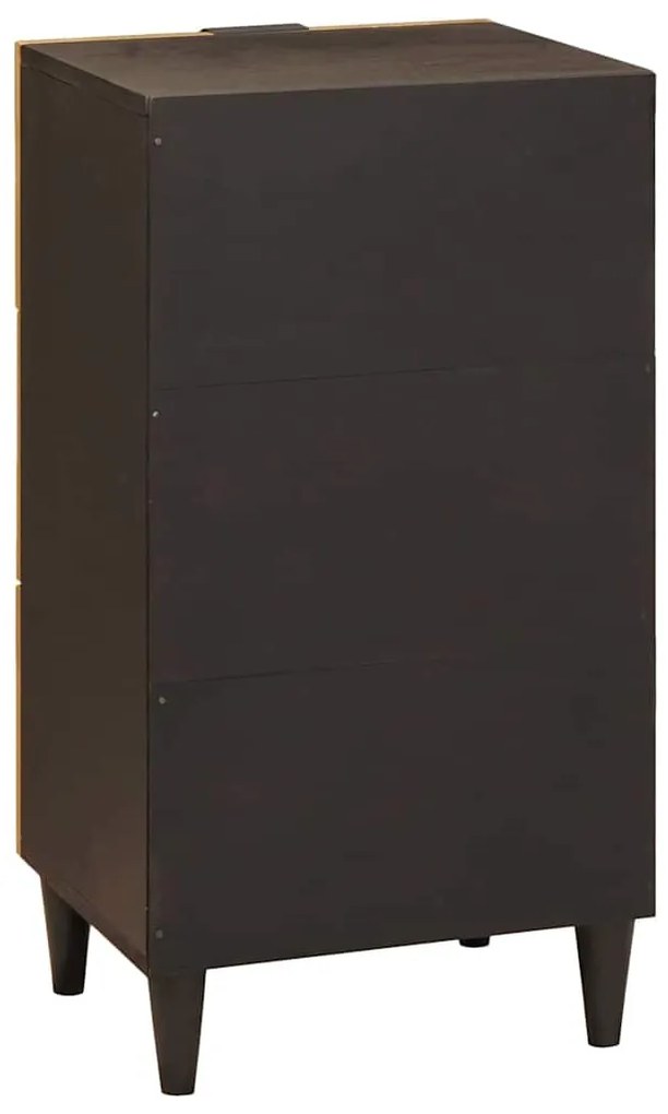 Széf fiókkal Fekete és Arany 40 x 33 x 75 cm tömör mangófa