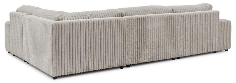 Világosszürke kordbársony sarokkanapé (jobb oldali-U alakú) Justin – Ropez