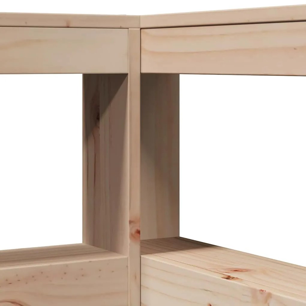 Könyvespolc fejtámla L-alakú 90 cm tömörfa fenyőfa