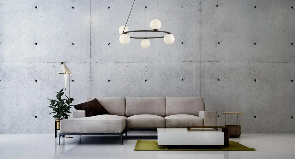 SIGMA LIGHTING 33383 GAMA Többágú Függesztett Lámpa Fehér, Fekete G9 IP20