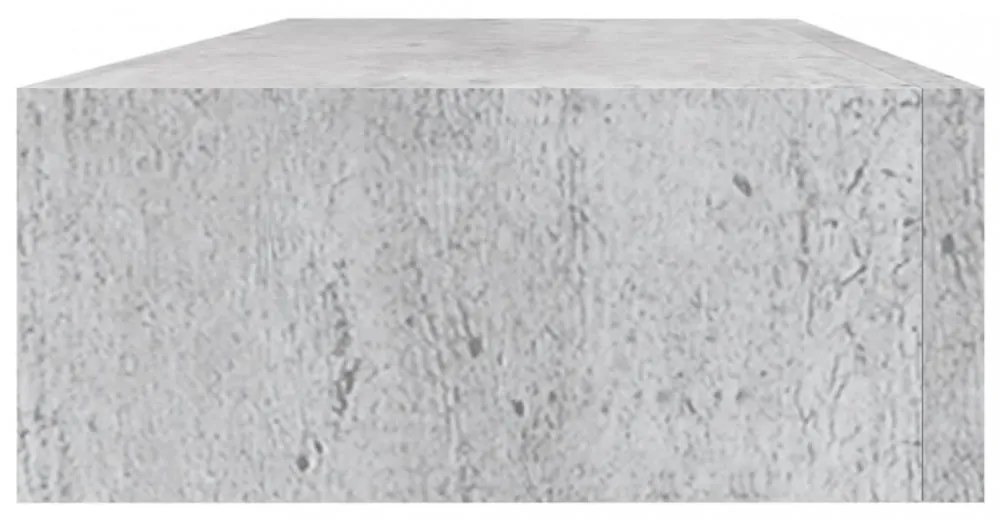 betonszürke MDF falra szerelhető fiókos polc 60 x 23,5 x 10 cm