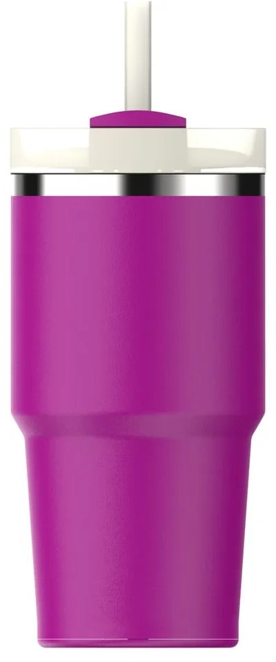 Rózsaszín rozsdamentes acél termosz szívószállal 600 ml Quencher H2.0 FlowState Tumbler Violet Blossom – Stanley