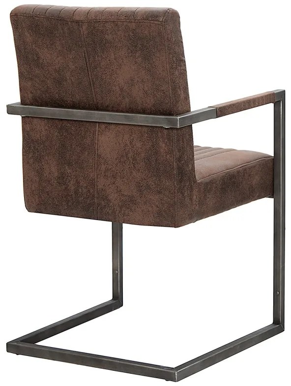Szánkótalpas kéztámlás szék Boss vintage barna