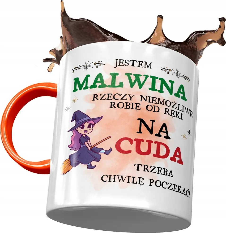 Narancssárga Bögre Malvina Barátnőknek Ajándék Nyomtatott Fotóval