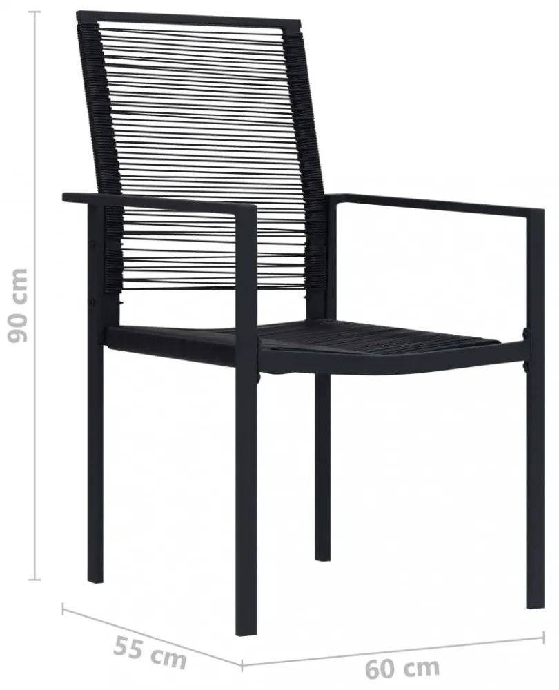 4 db fekete PVC rattan kerti szék