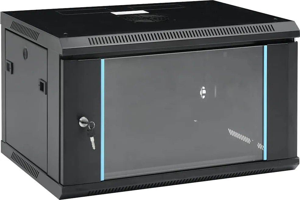 vidaXL 6U fali hálózati szekrény 19" IP20 600 x 450 x 350 mm