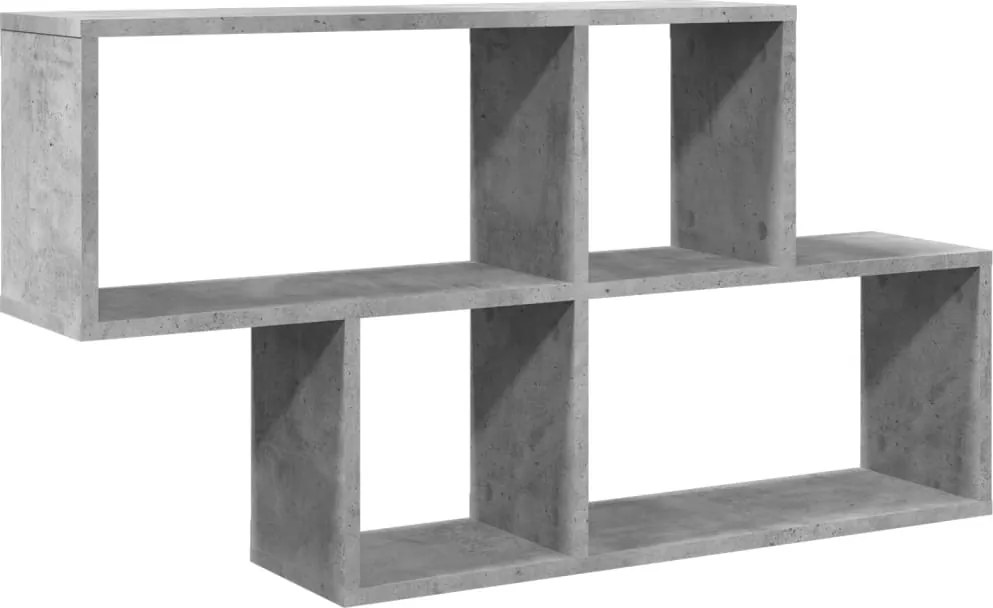 vidaXL betonszürke szerelt fa fali polc 100 x 20 x 53 cm