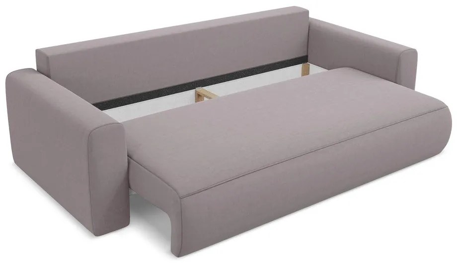 Levendula színű bársony kinyitható-tárolóhelyes kanapé 238 cm Kapua – Makamii