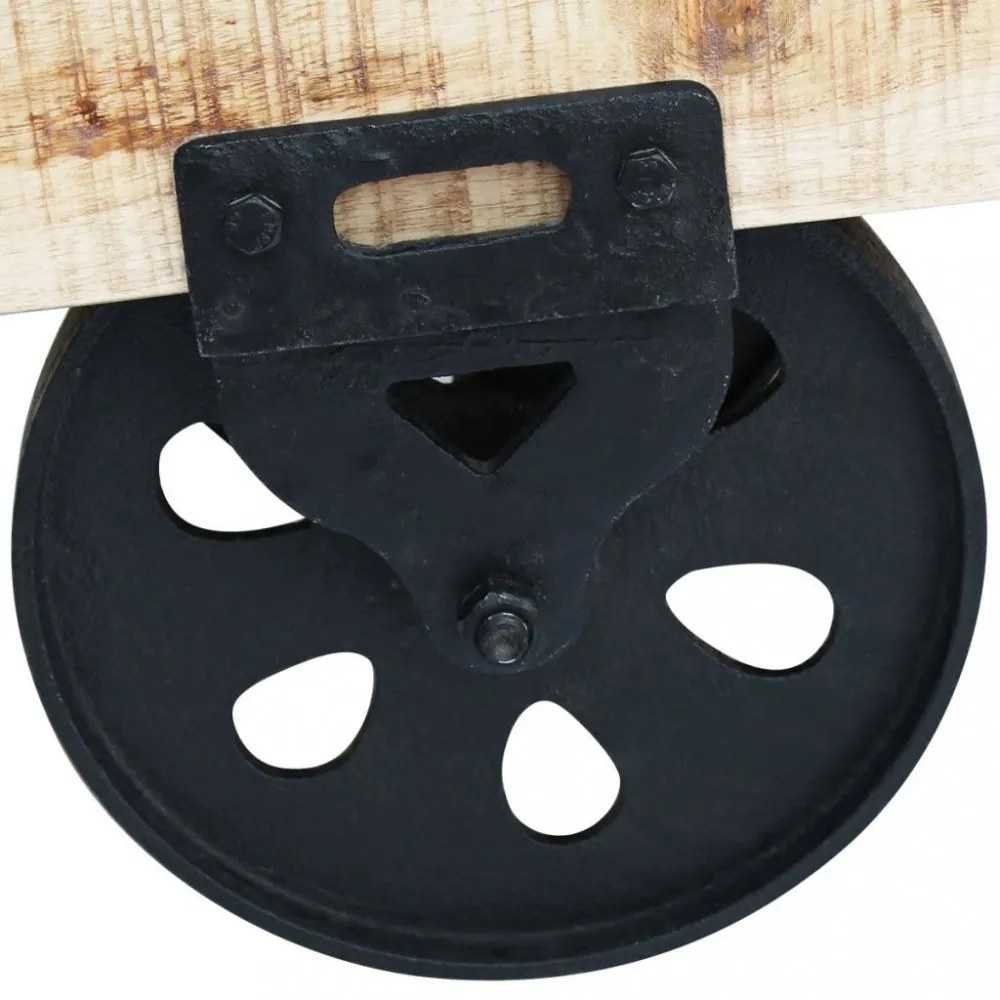 vidaXL mangófa dohányzóasztal kerekekkel