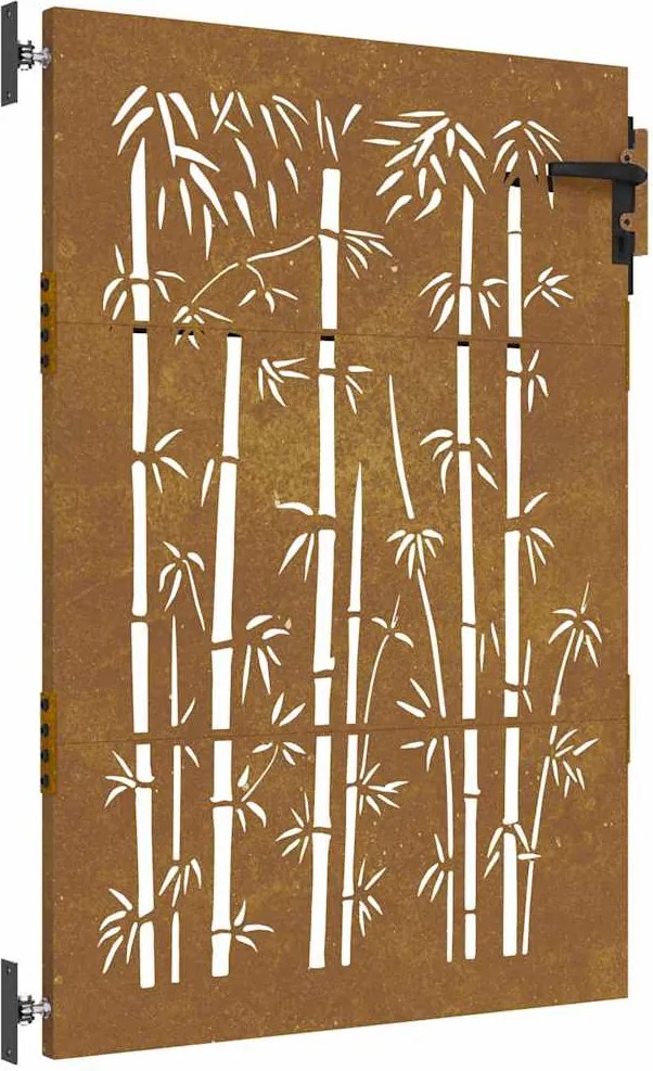 vidaXL bambuszmintás corten acél kerti kapu 85 x 125 cm