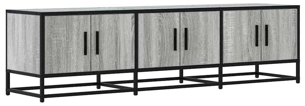 szürke sonoma színű szerelt fa és fém TV-szekrény 150x35x41 cm