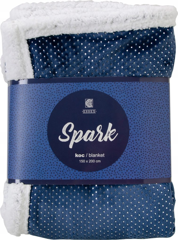 Spark fényes takaró 150x200 kék sötétkék