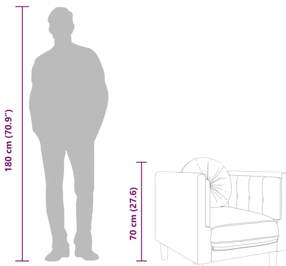 krémszínű bársony kanapéfotel párnával