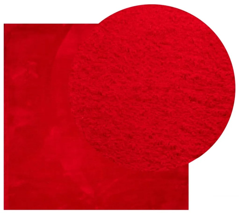 HUARTE piros rövid szálú puha és mosható szőnyeg 200 x 200 cm