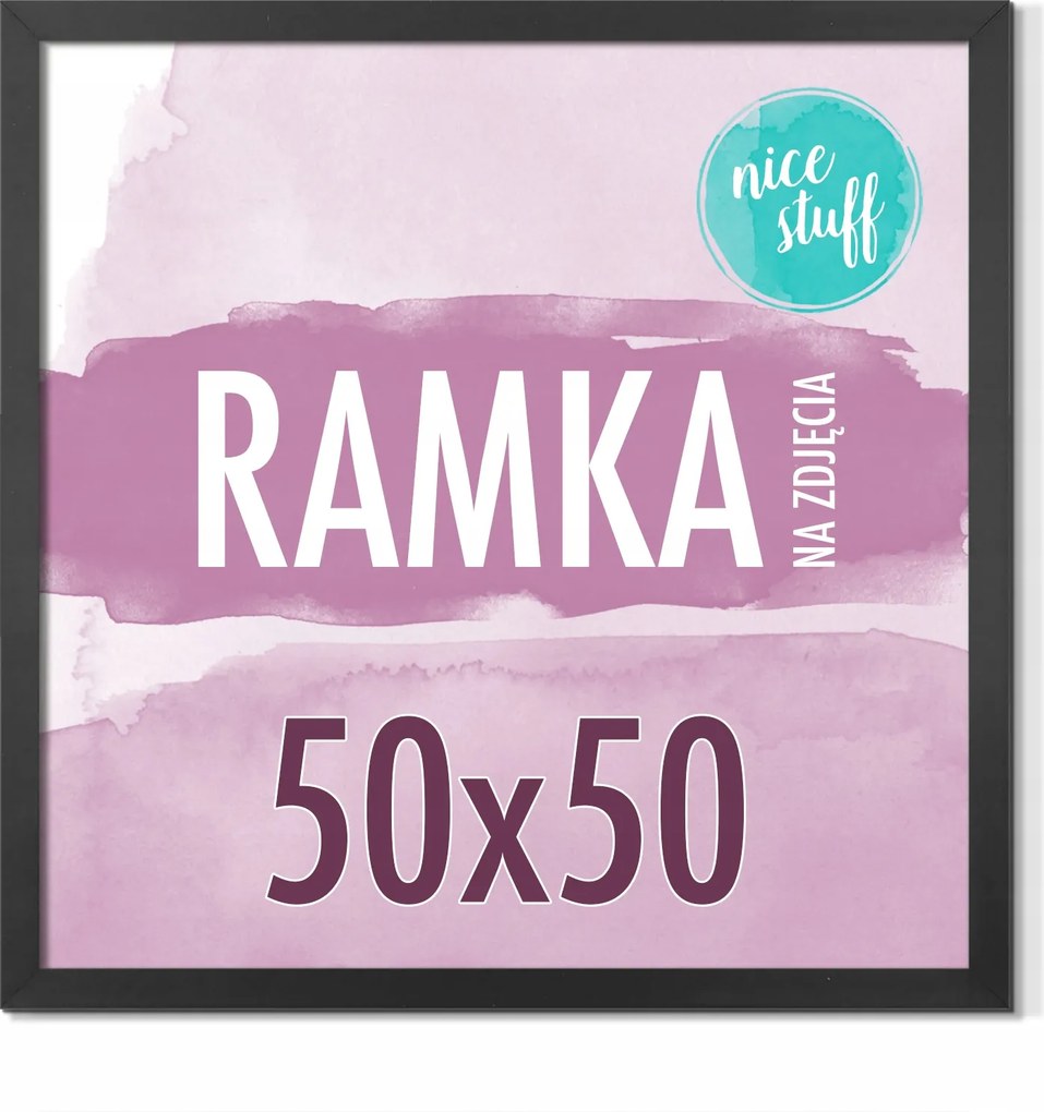 Keret 50x50 Képkeret 50x50 Négyzet alakú képkeret fekete Mdf