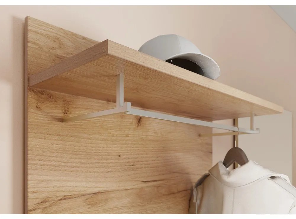 Natúr színű fogas panel tölgyfa dekorral Aledo – Germania