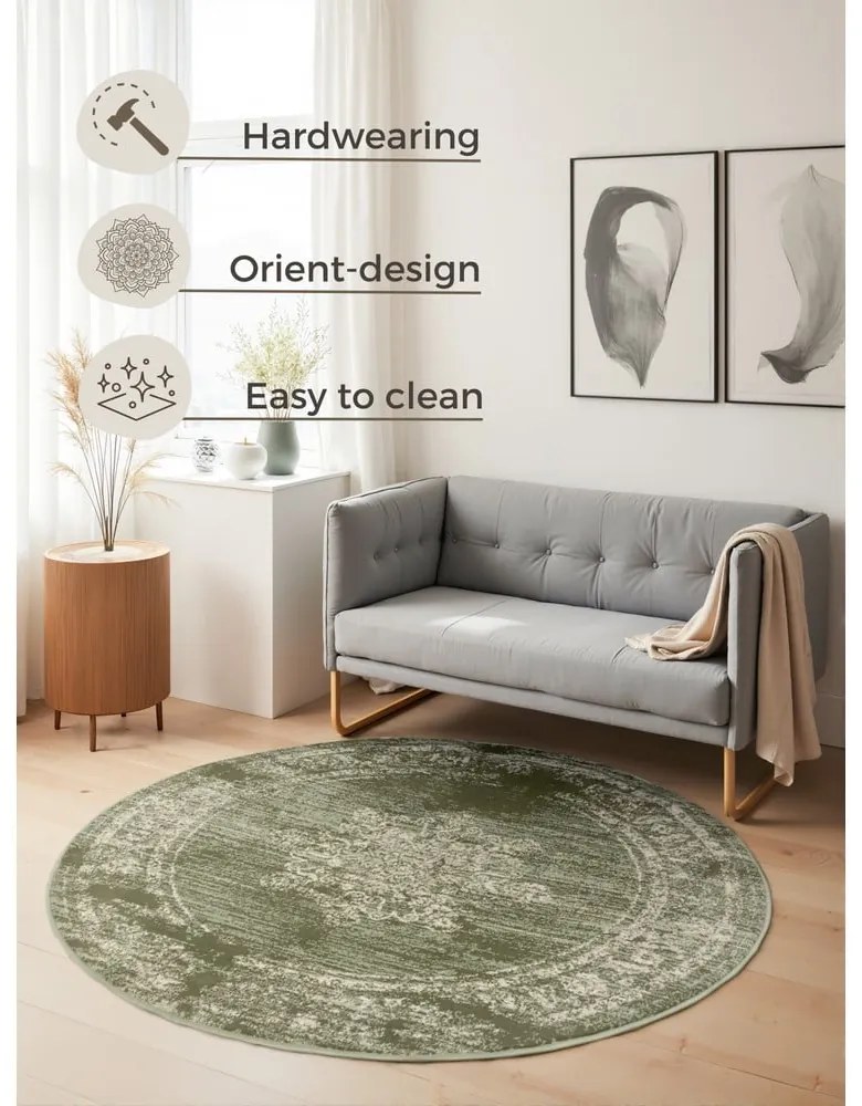 Zöld kerek szőnyeg ø 120 cm Gloria Lydia – Hanse Home