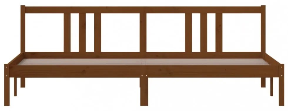 mézbarna tömör fa ágykeret 200x200 cm