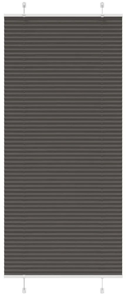 pliszírozott redőny fekete 90x200 cm szövetszélesség 89,4 cm