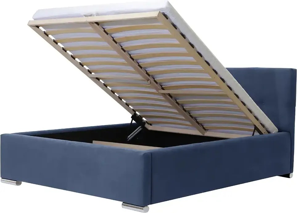 Kárpitozott ágy tárolóval FOLLER 160x200 cm Fekete