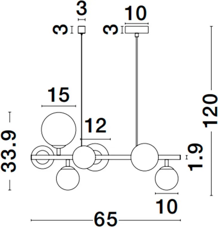 NOVALUCE 9028858 ODILLIA Modern Függesztett Lámpa G9 IP20