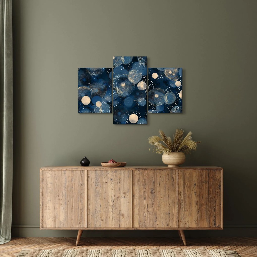 Kép - Kék-arany gyűrűk (90x60 cm)