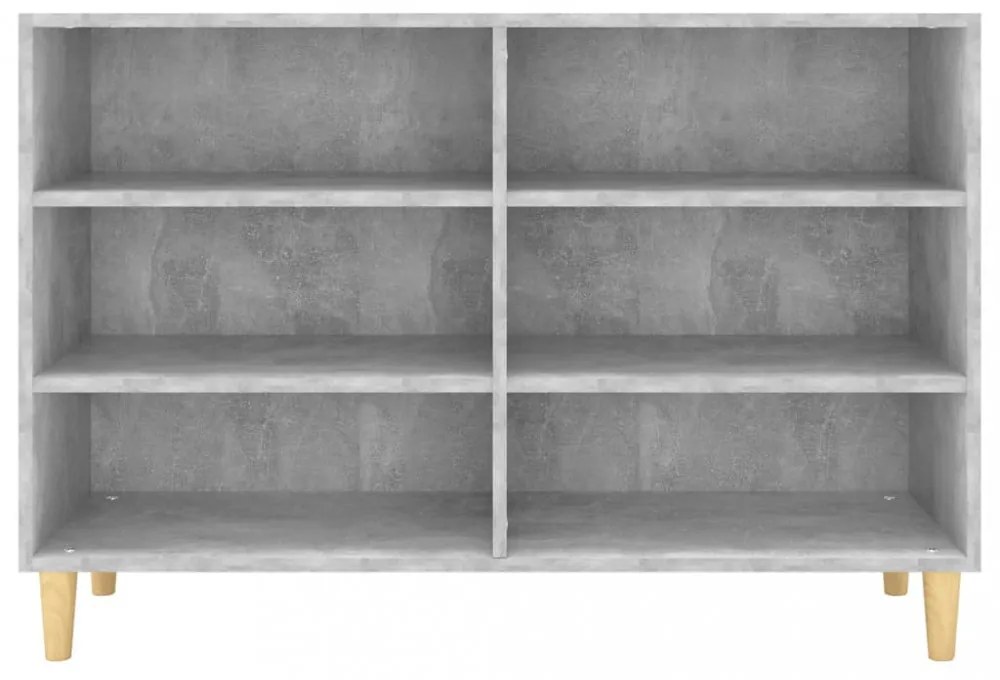 betonszürke szerelt fa tálalószekrény 103,5 x 35 x 70 cm