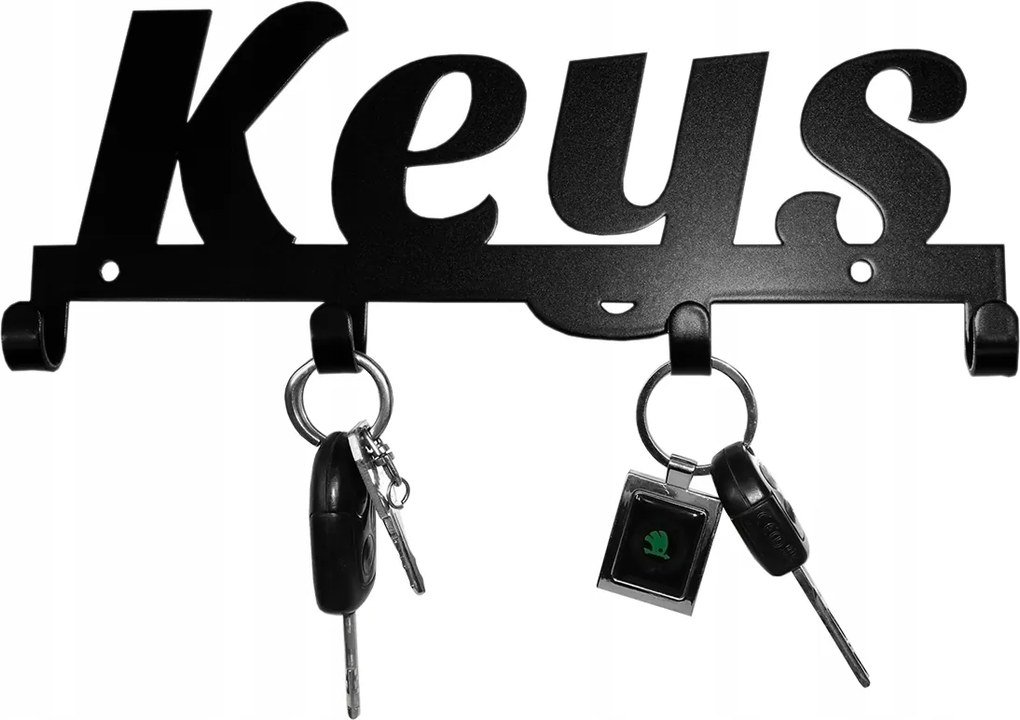 Akasztó ruhatartó kulcs kampó Kulcs Fekete