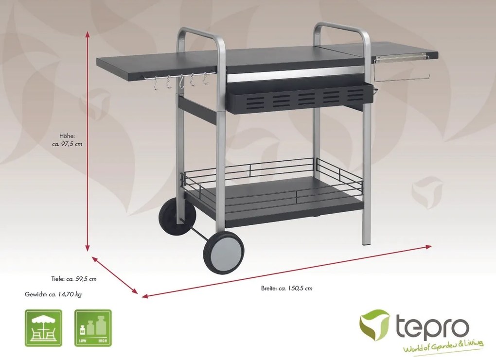 Tepro 3198 Univerzális grillasztal, 151 x 60 x 98 cm