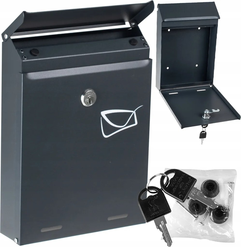 Postaláda Postai Kerítés Acél Horganyzott Nagy Antracit