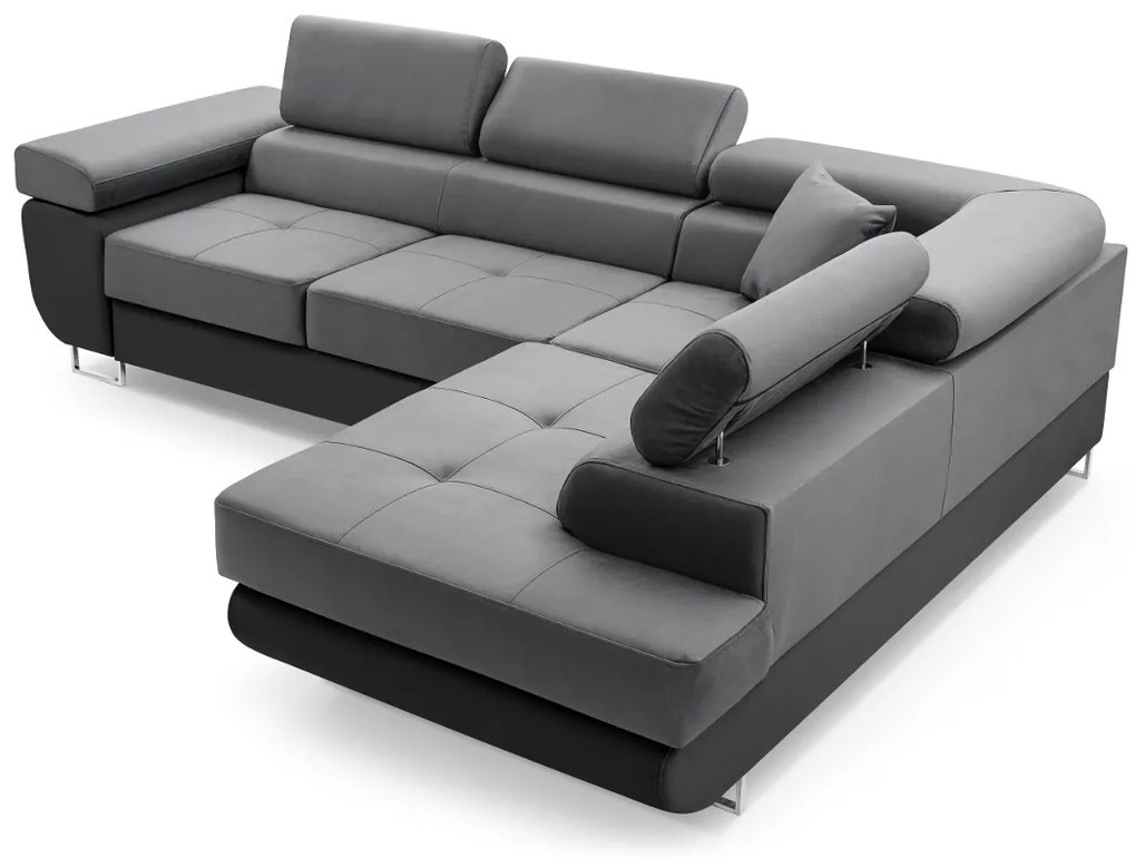 ALFA sarok kanapéágy, 273x70/85x203, sioux 1115/lux 23, jobb sarok
