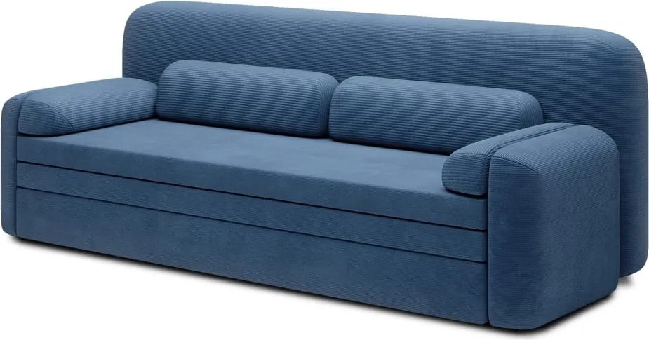 Kék kordbársony kinyitható-tárolóhelyes kanapé 236 cm Elioss – ELTAP