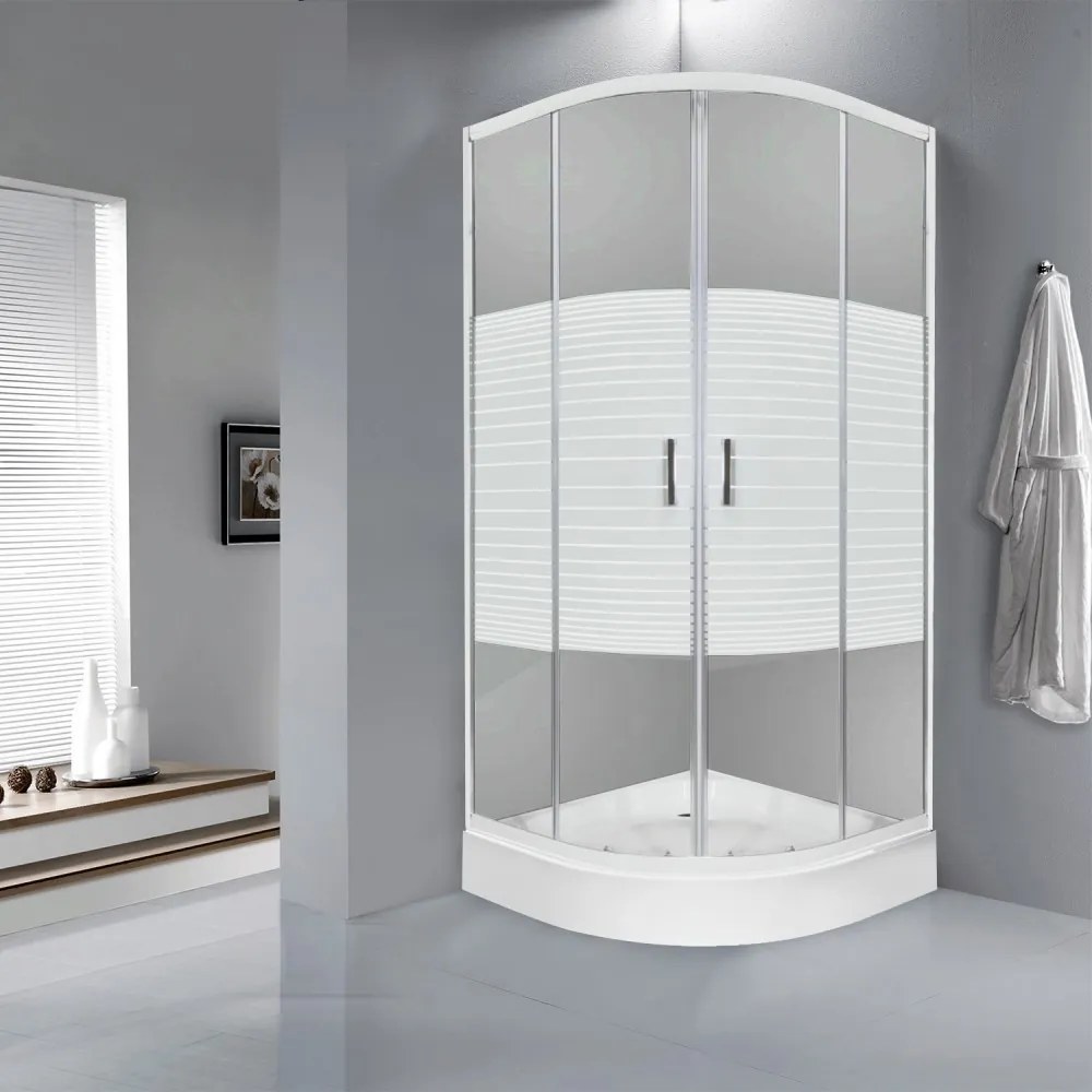 Madera 80x80 cm íves zuhanykabin zuhanytálcával