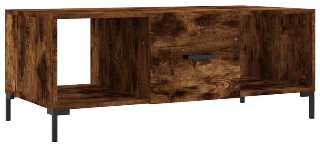 Füstös tölgy színű szerelt fa dohányzóasztal 102 x 50 x 40 cm