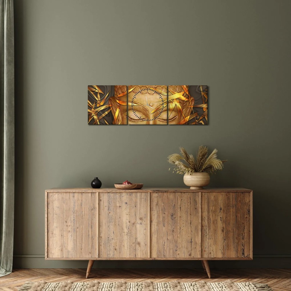 Kép - arany Buddha (órával) (90x30 cm)