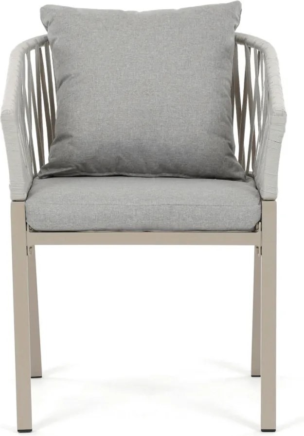 Kerti szék, fém, polyrattan, bézs, AZC-S1430 CRM