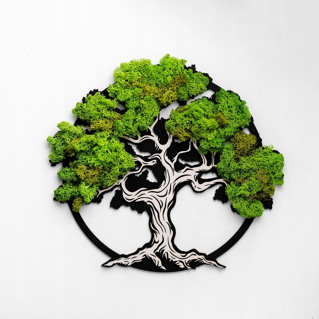 Fali Dekoráció Szerencsefa Hdf Moha Festett 35×36 CM