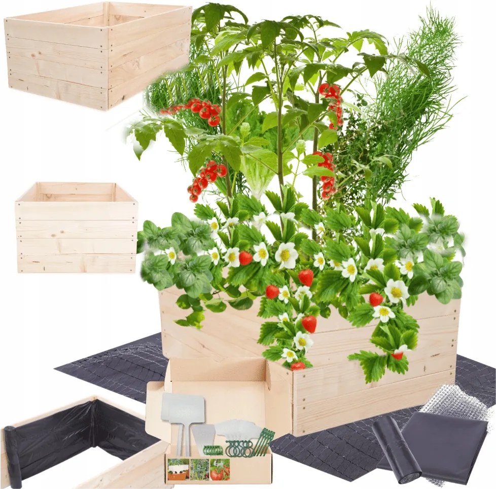 Magasított ágyás zöldséges láda virágtartó impregnáló 36x100x80