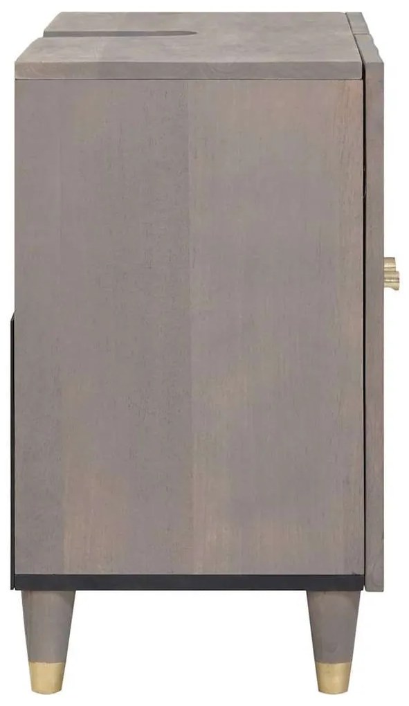 Fürdőszobai mosdószekrény Szürke 62 x 33 x 58 cm Tömör mangófa