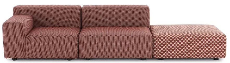Kartell Liberty dizájner kerti kanapé OBI CHECK puffal – stílus és kényelem a teraszon szín: bézs kékkel