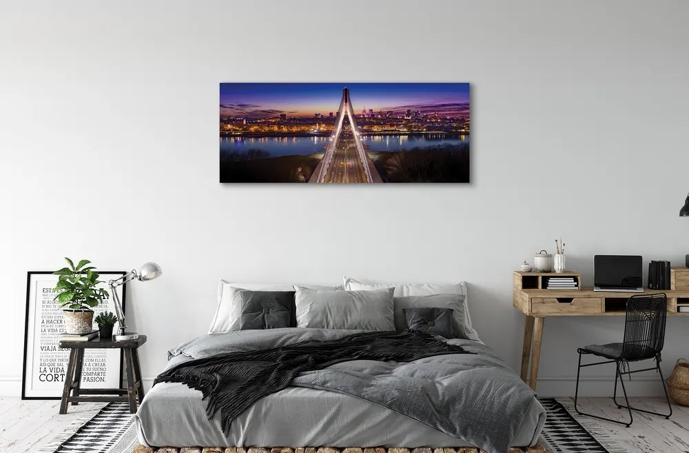 Canvas képek Varsó panoráma folyó híd 100x50 cm