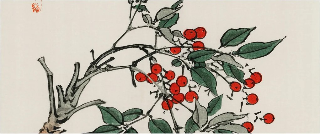 Fotótapéta Flizelina Nappali és Hálószoba Irodába Bogyó ág 250x104 Ragasztó