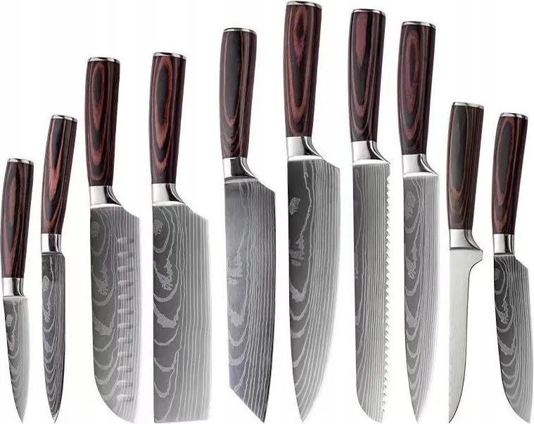 Japán Késkészlet Damaszkuszi Acél Készlet 10db-os