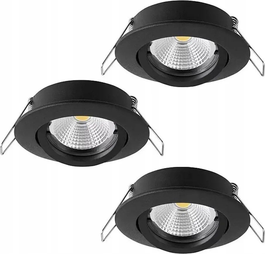 Tedo 1 kerek Led süllyesztett lámpa szett, 14,4 W, fekete, meleg fehér