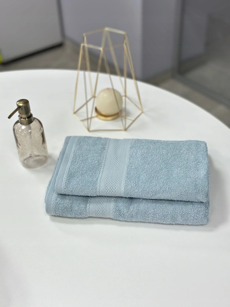 Törölköző szett 2 db 50×90 70×140 100% Pamut 360 g/m² Könnyű Kék