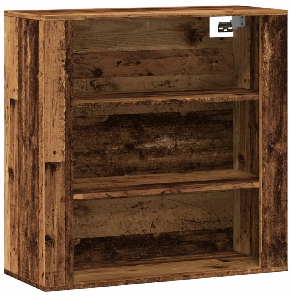 antik fa színű szerelt fa faliszekrény 80x33x80 cm