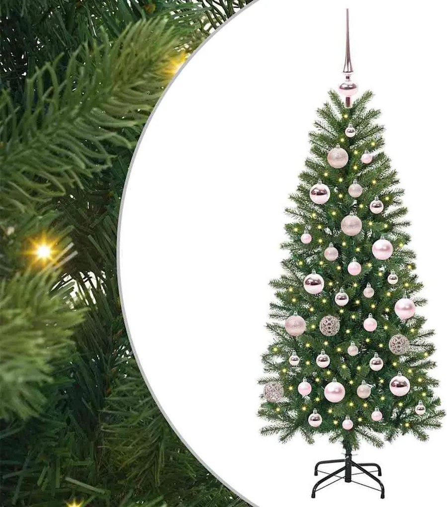 vidaXL Mű karácsonyfa 150 LED-del állvánnyal Zöld 120 cm PE és PVC