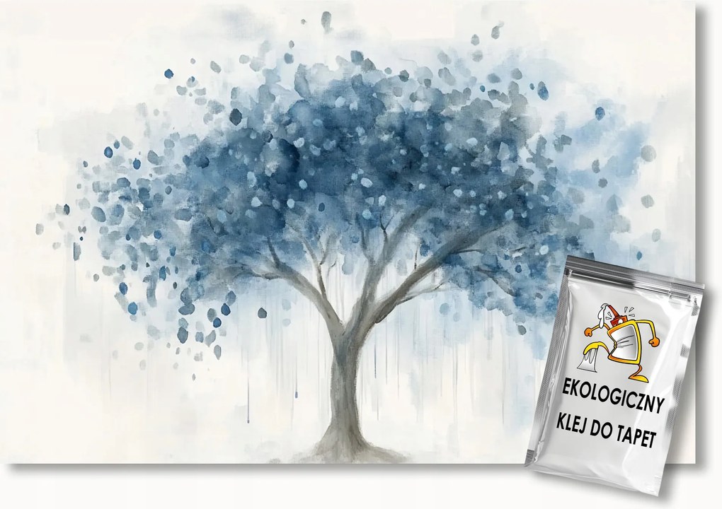 Fotótapéta Flizelina Absztrakt Akvarell Kék Fa 150x105 ragasztó