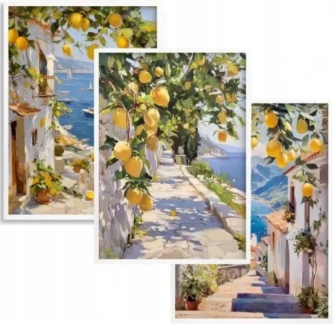 Étkező fali poszter szett konyhai dekoráció Citrom Olaszország