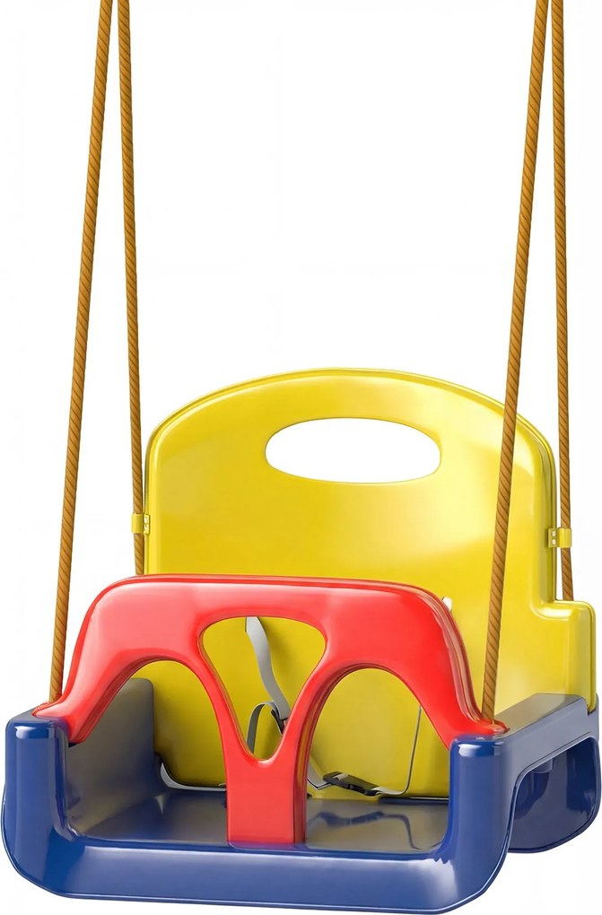 Outsunny 3 az 1-ben babahinta, állítható kötél, levehető háttámla, T-rúd, biztonsági öv, beltéri/kültéri, sötétkék | Aosom